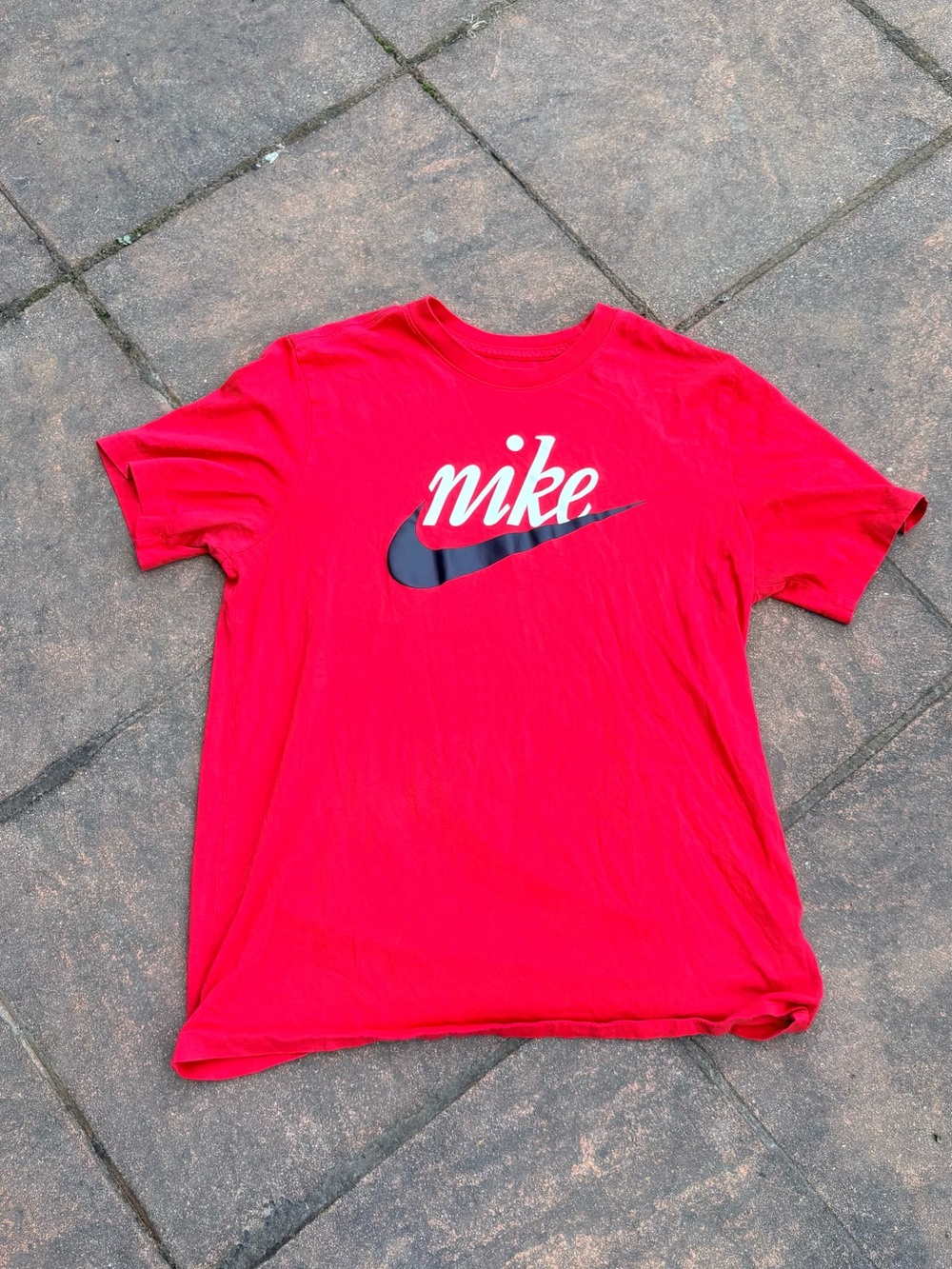Nike Red Tee with Black Swoosh and White Script